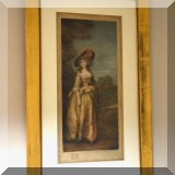 A40. Engraving of Lady Sheffield after Gainsborough. Frame: 22” x 13.5” 